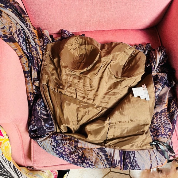 Rare Alberto Makali Silk geometric abstract print cocktail dress size 10 - Picture 13 of 16